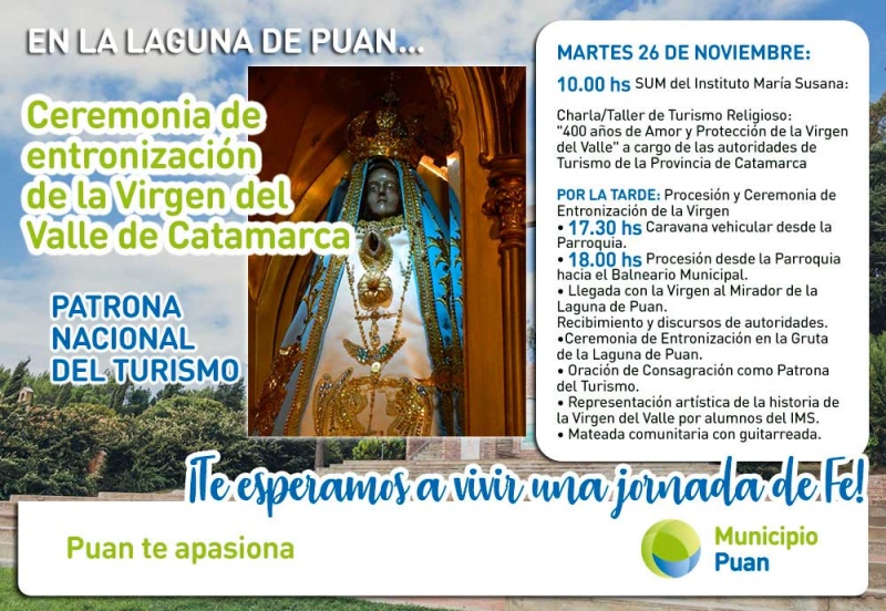 Llega a Puan la Virgen del Valle "Patrona Nacional del Turismo"