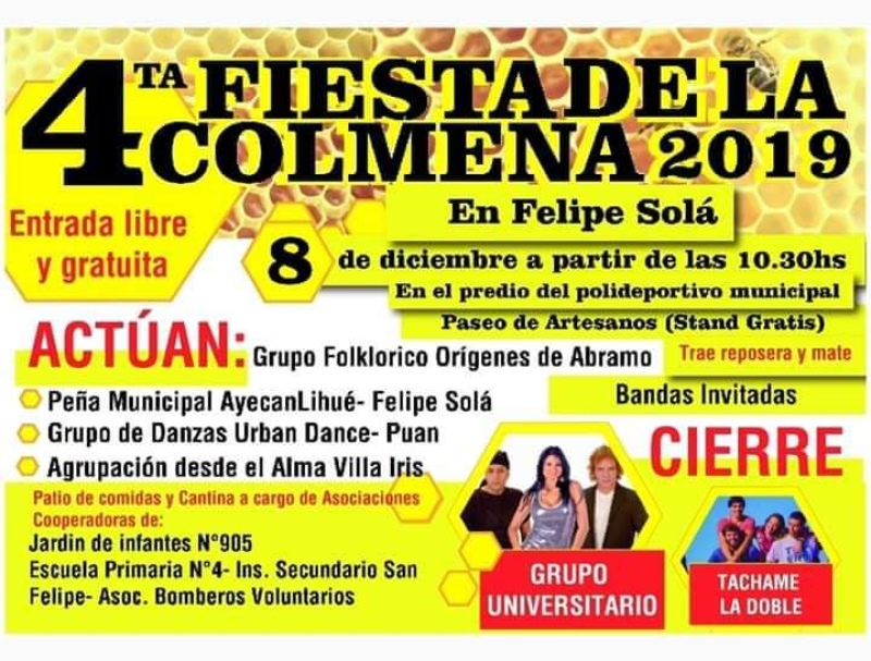 8 de diciembre: Llega la 4° Fiesta de La Colmena en Felipe Solá