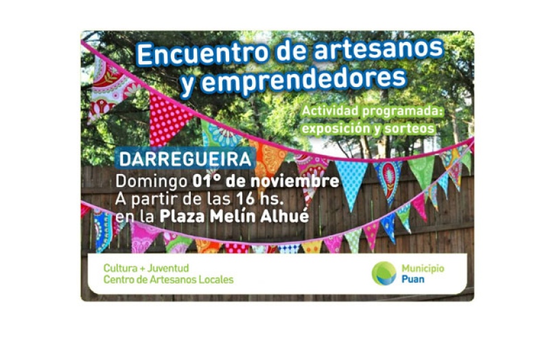 1 de noviembre: Habrá encuentro de artesanos y emprendedores en Darregueira