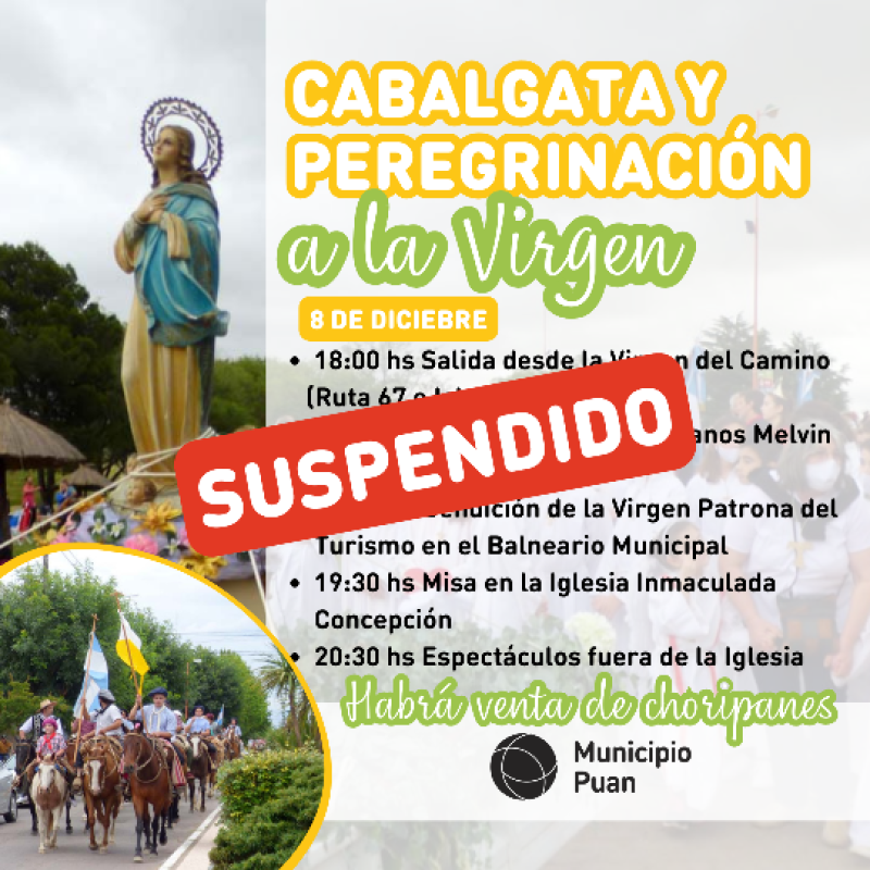 Se suspende la cabalgata peregrinación a la Virgen